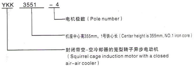 YKK系列(H355-1000)高压YE5-4003-6三相异步电机西安泰富西玛电机型号说明